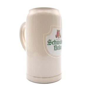 Boccale da birra in gres salato "Stuttgarter Schwaben Bräu" - 1 litro - Bierkrugfabrik Klaus Ströder - anni '80